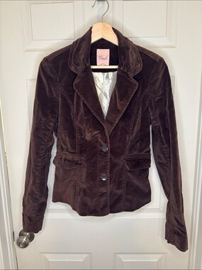 Fossil Dark Brown Velvet Blazer